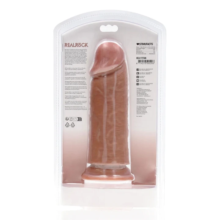 Dildo RealRock, 20,3 cm, PVC, extra gruby, realistyczne żyłki, mocna przyssawka