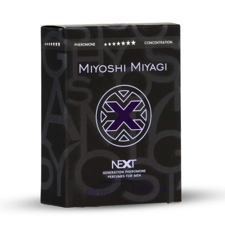 Perfumy męskie Miyoshi Miyagi NEXT, 50 ml, feromony, nowoczesna kompozycja zapachowa