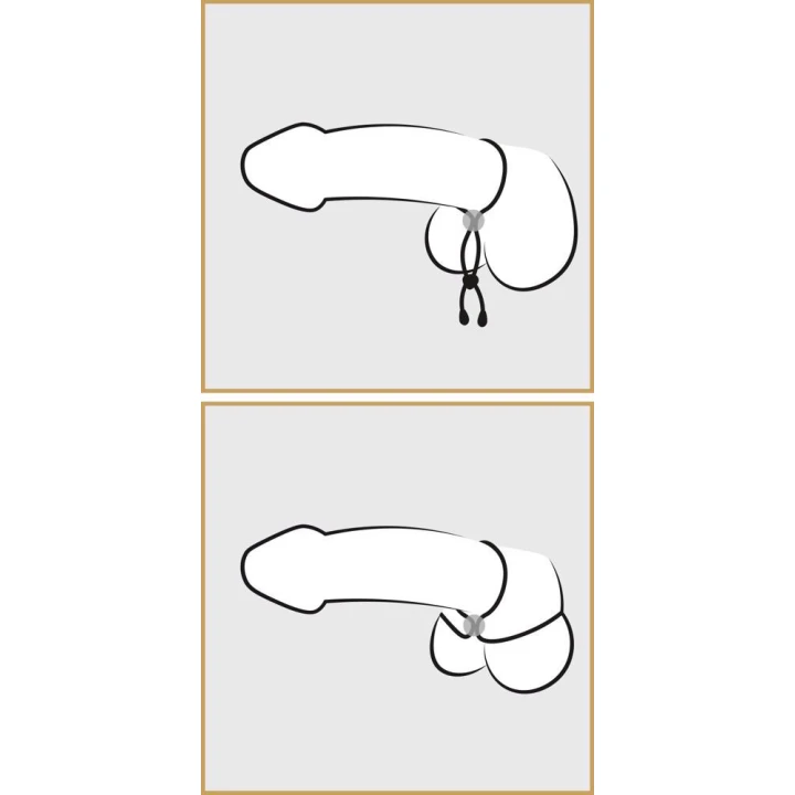 Pętla stymulująca do penisa BK, silikonowa, 38 cm, regulowane dopasowanie