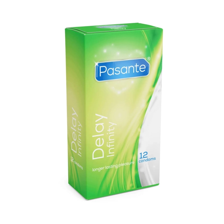 Prezerwatywy Pasante Delay Infinity — Lidokaina 1%, szer. nominalna 53 mm, dł. 190 mm