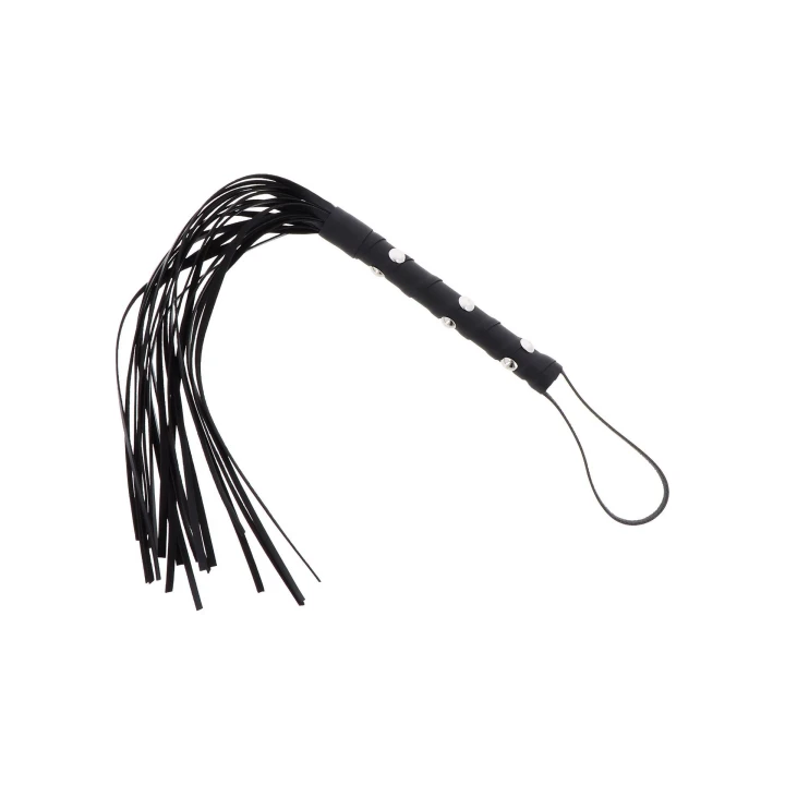 Pejcze BDSM: Short Studded Flogger Whip EXTREME, Skóra PU, Długość 56 cm