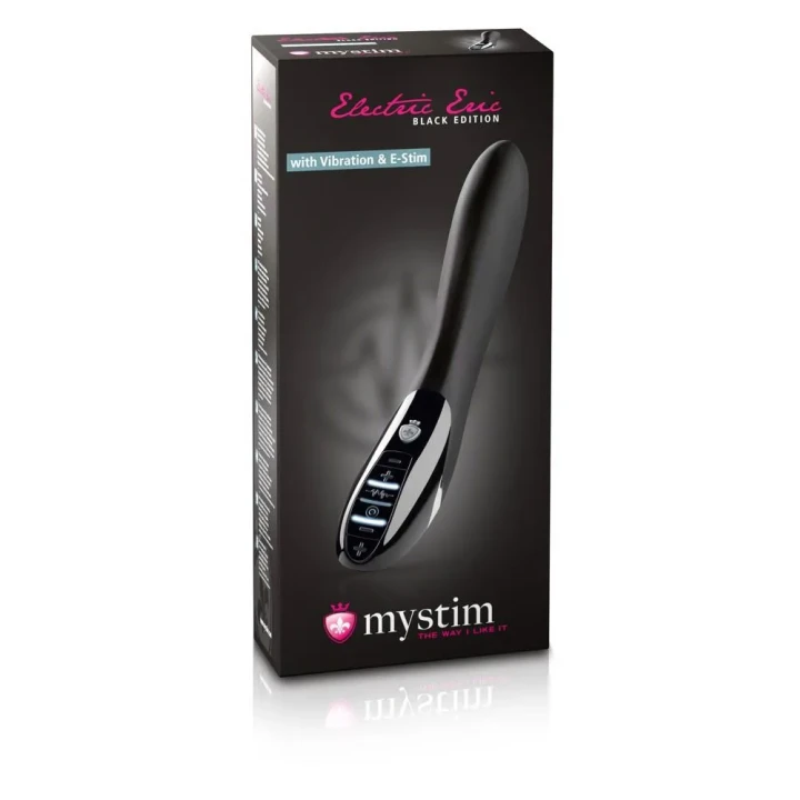 Wibrator E-Stim Eric Black Edition – Mystim, 2 silniki, 8 trybów wibracji, 10 intens.