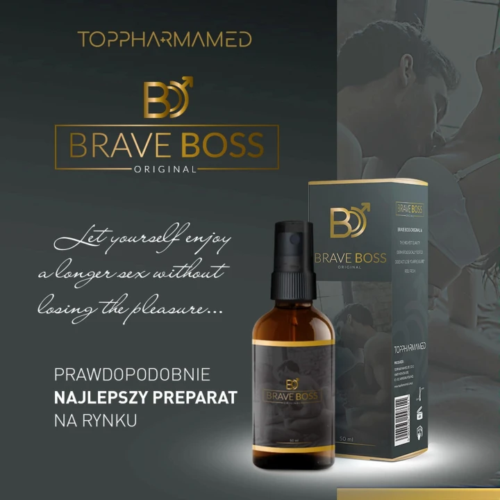 Preparat do opóźnienia wytrysku BRAVE BOSS 50 ml – Skuteczna formuła GMP, Bestseller