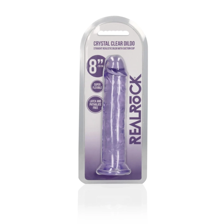 Dildo Realistyczne CRYSTAL CLEAR, 8.7'' (22 cm), Przyssawka, Bez ftalanów, TPE