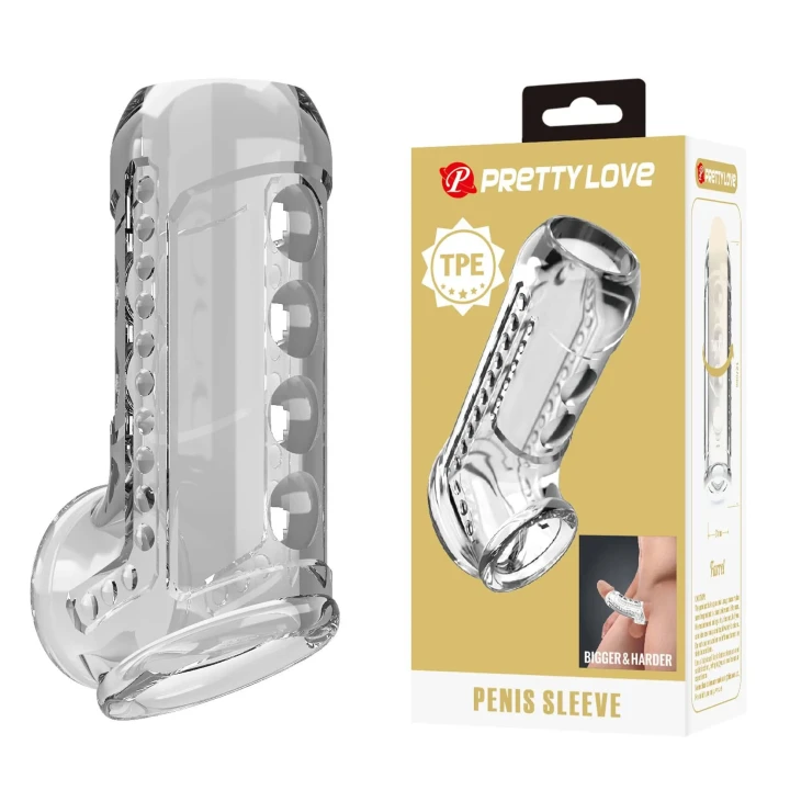 Rękaw na penisa Pretty Love - TPE, 12,7 cm długości, wodoodporny, teksturowany wnętrze