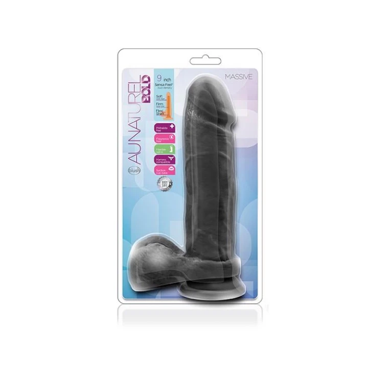 Dildo Au Naturel Bold Massive 9 cali, Sensa Feel, FlexiShaft, TPE