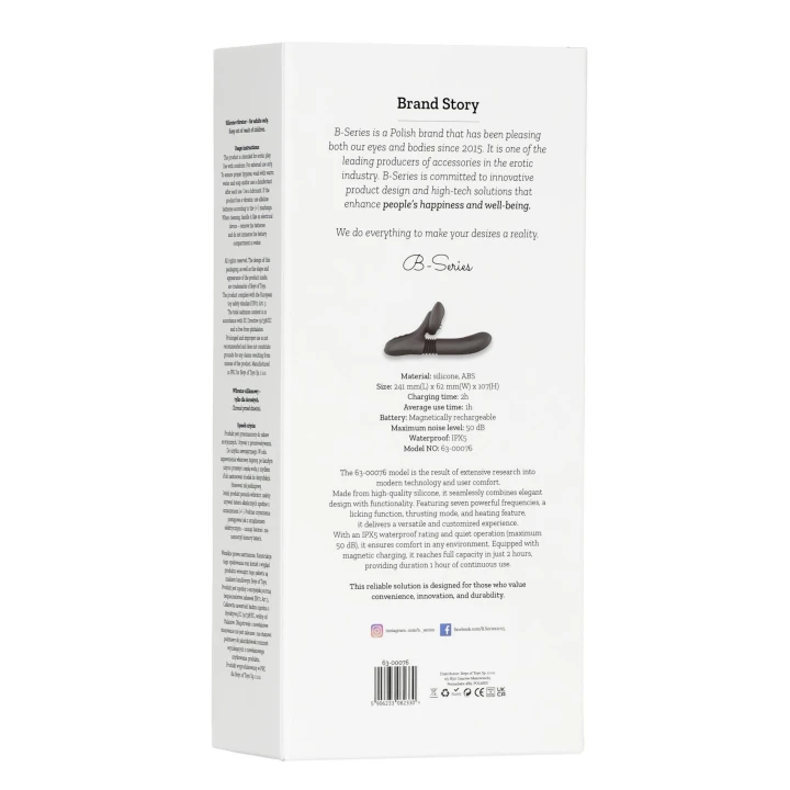 Wibrator silikonowy z 7 trybami - podgrzewanie, lizanie, wodoodporny IPX7