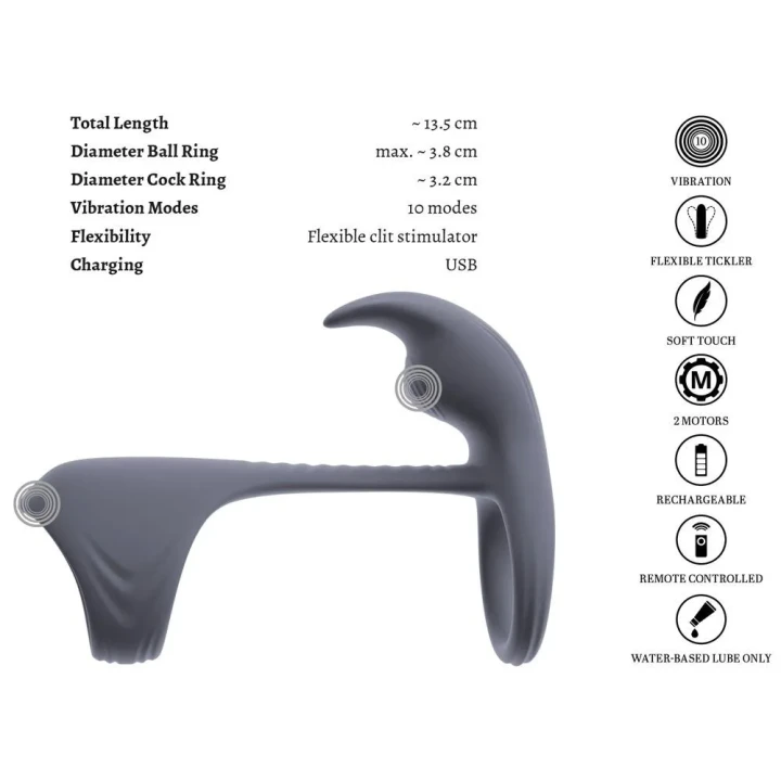 Stymulator łechtaczki beau coeur Vylor z pilotem, 10 trybów, rozciągliwy maks. 13,5 cm