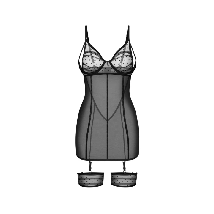 Sukienka nocna Nuites OBSESSIVE, L/XL, regulowane ramiączka, luksusowe tkaniny