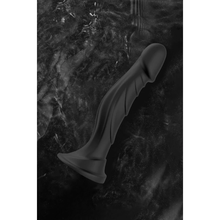 Dildo Optimus Black, medyczny silikon, 9 trybów wibracji, wodoodporny