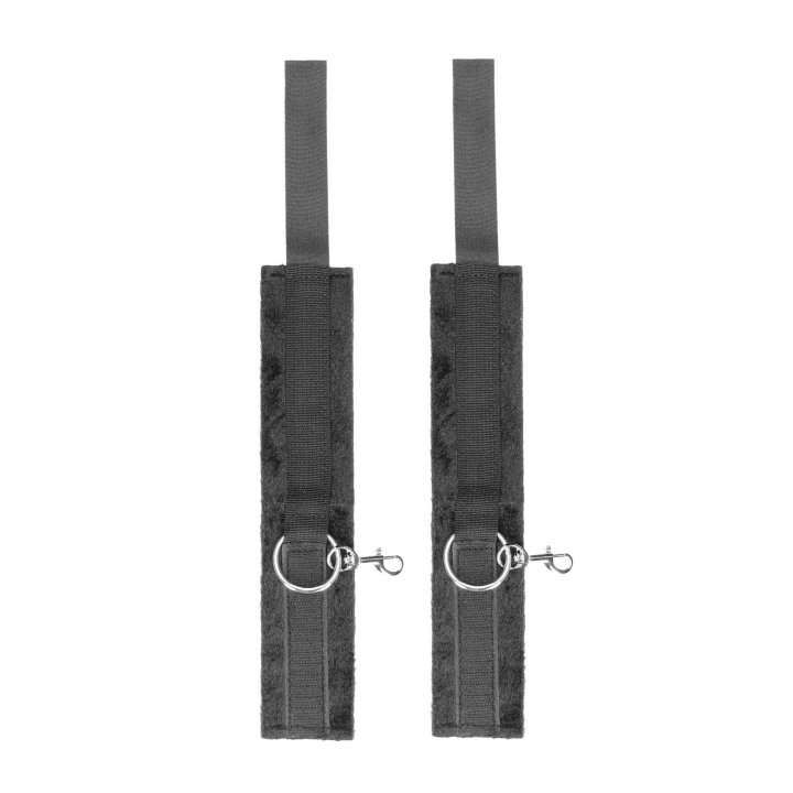 Kajdanki Hogtie z Rzepem Ouch! - Futrzane, Regulowane, Zestaw z Rękami i Nogami