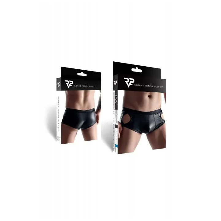 Szorty męskie REGNES FETISH PLANET Wetlook, elastyczne, z dekoracyjnymi kieszonkami