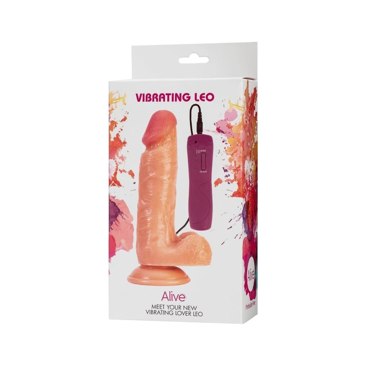 Dildo Leo Motor - 17 cm, 10 funkcji wibracji, wodoodporny IPX2