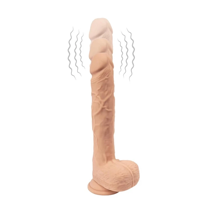 Dildo Zeus – 21 cm, silikon ultra soft, 7 trybów wibracji, pilot bezprzewodowy