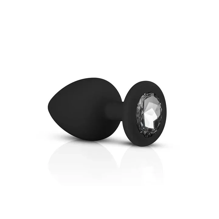 Wtyczki analne - Zestaw Diamond, silikon, 3 rozmiary, wodoodporne, czarne