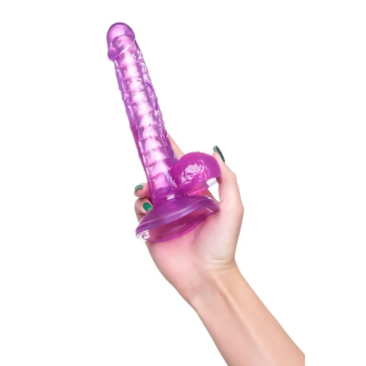 Dildo A-Toys Celiam, TPE, elastyczny, z przyssawką, długość 20,5 cm, fioletowy