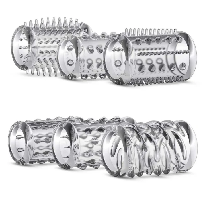 Rękaw wzmacniający TPE Cock Sleeve Kit Clear, 6 kształtów, rozciągliwy, uniwersalny