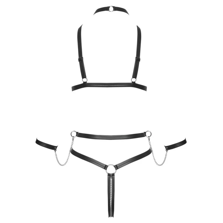 Body strap z otwartym krokiem Bad Kitty, regulowane pasy, materiał 90% poliester