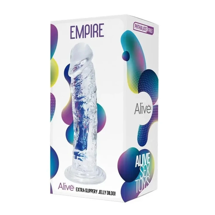 Dildo Empire 19,3 cm, przezroczysty, żelowy, 4,2 cm średnicy, mocna przyssawka