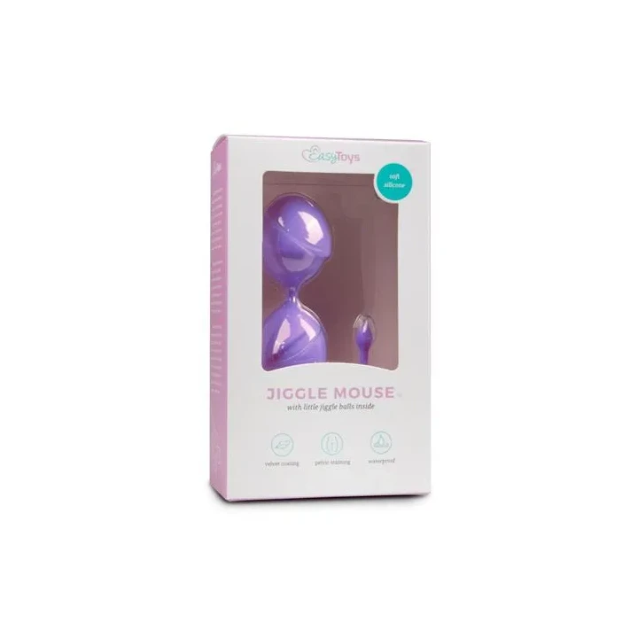 Stymulator pochwy Kulki-Jiggle, silikonowe, 19,5 cm długości, fioletowe