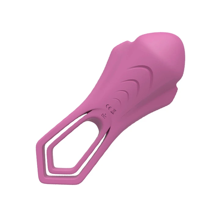 Podwójny wibrujący pierścień Roadster, silikon, 9 trybów wibracji, bordowy