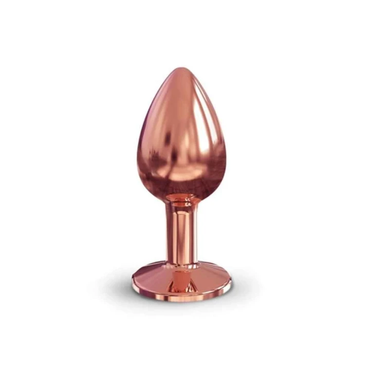 Korek analny - Marc Dorcel Diamond Plug S, metalowy, różowe złoto, 7,1 cm