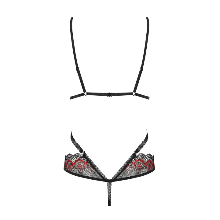 Body Megies OBSESSIVE – czarny, regulowane ramiączka, geometryczny krój, trójkątne miseczki