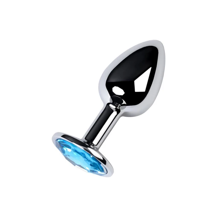 Korek analny TOYFA Metal, srebrny, 7 cm, średnica 2,8 cm, z topazowym kryształem