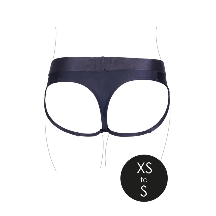 Stringi wibrujące z paskiem Ouch! - Odpinane ramiączka, 10 prędkości, XS/S