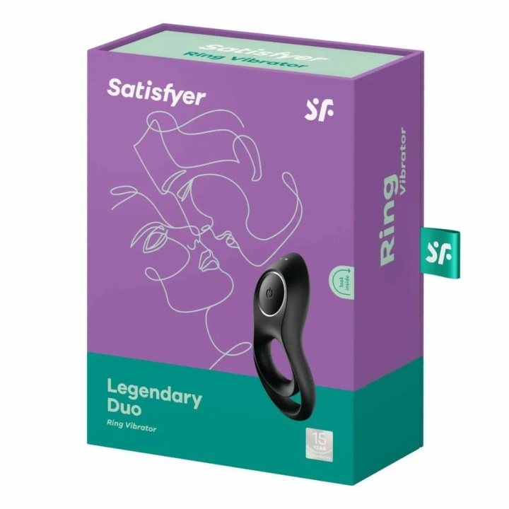 Pierścień wibracyjny - Satisfyer Duo, wodoodporny, 12 ustawień, czarny
