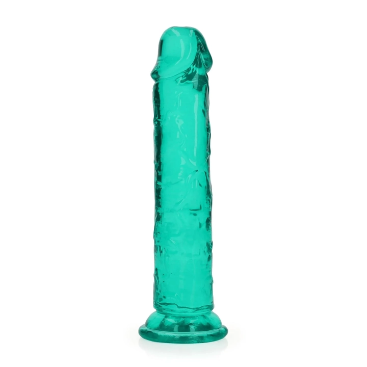Dildo REALROCK CRYSTAL CLEAR, 7'' / 18 cm, przezroczyste, przyssawka, wodoodporne