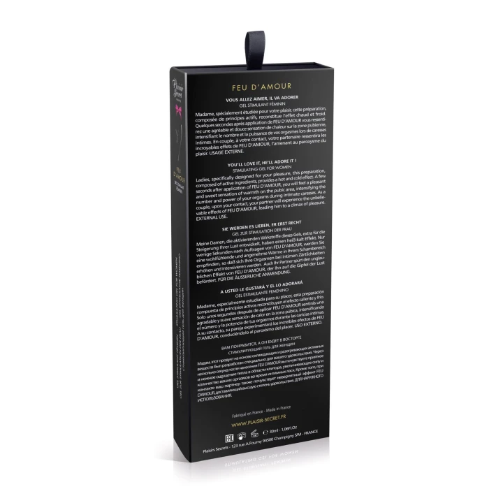Żel stymulujący intymny Feu d'Amour Plaisir Secret 30ml - efekt rozgrzewający, bezpieczeństwo użytkowania