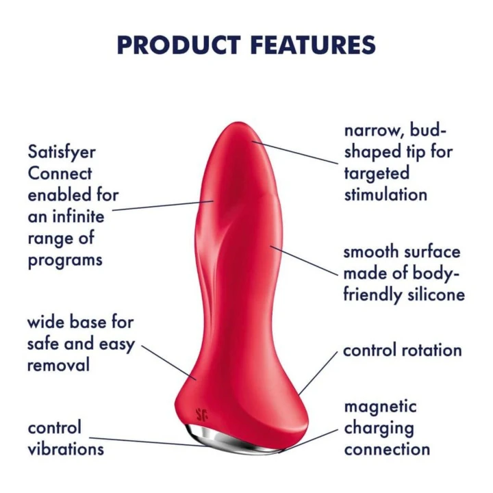 Korek rotacyjny Satisfyer Rotator Plug 1+ z wibracjami, wodoodporny, z aplikacją