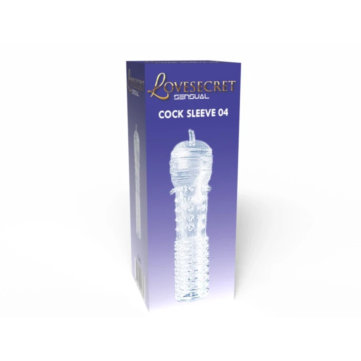 Rękaw na Penisa LoveSecret Sensual LS40, długość 12,5 cm, przezroczysty, teksturowany