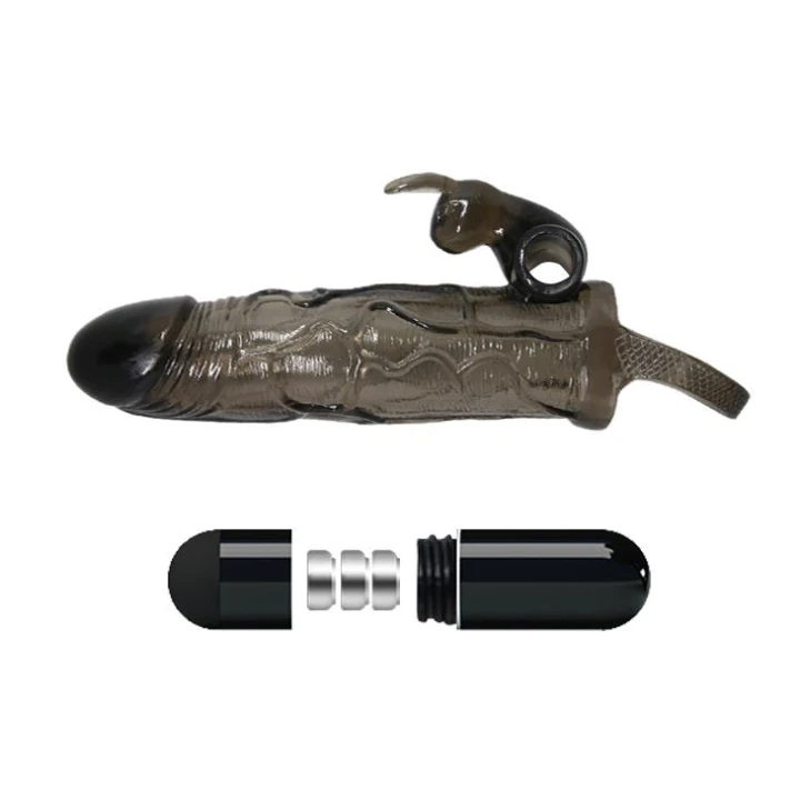 Rękaw na penisa BAILE Brave Man 5,91'' - multi-prędkość, TPR, stymulacja erekcji