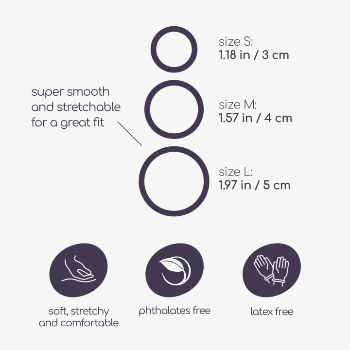 Pierścienie erekcyjne Crushious Daltons - silikonowe, 3 rozmiary, regulowany 26 cm