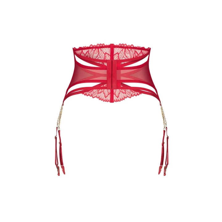 Pas do pończoch OBSESSIVE Matildea L/XL, elastan, regulowane zapięcie, elegancka koronka