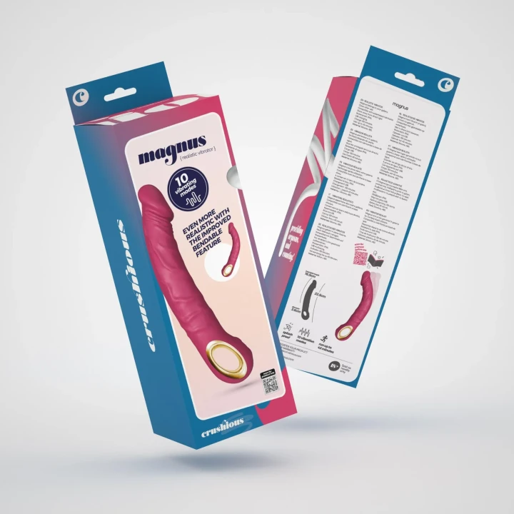Wibrator elastyczny Crushious Magnus Bend 10 trybów, silikon, 22,5 cm długości