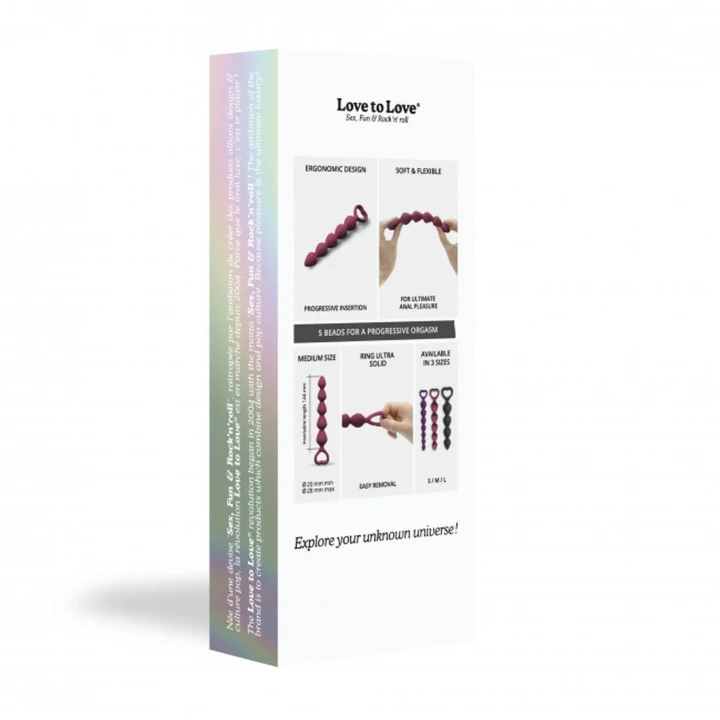 Zestaw stymulatorów analnych BING BANG M - Silikon, wodoodporny, 7 koralików