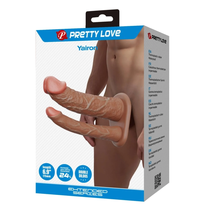 Nakładka na penisa PRETTY LOVE Yairon, wodoodporna, z miękkiego TPR, realistyczna