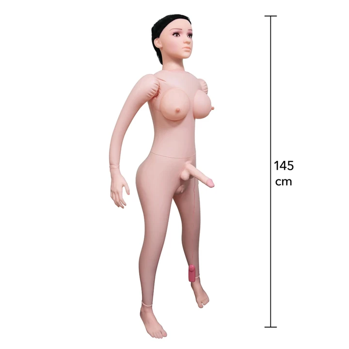 Dmuchana lalka trans Taylor, 150 cm, z wibratorem i realistycznymi kształtami