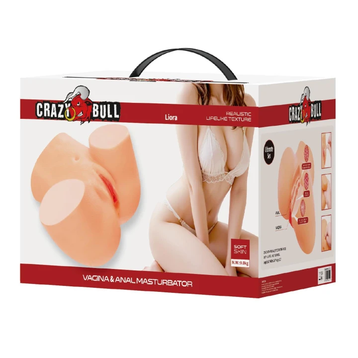 Wibrator analny i waginalny CRAZYBULL Liora - realistyczny, wodoodporny, superelastyczny