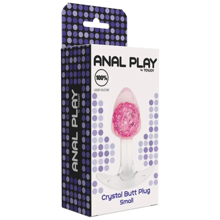 Korek analny ToyJoy Crystal - mały, 100% silikon, długość 8,5 cm, elegancki design