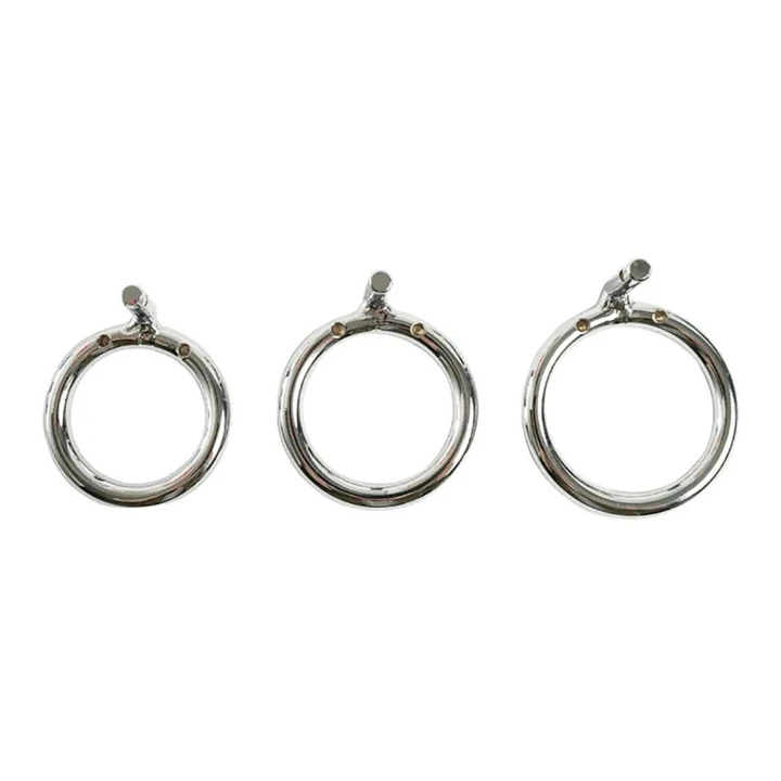 Klatka na penisa stalowa Premium z regulowanym zapięciem i trzema pierścieniami