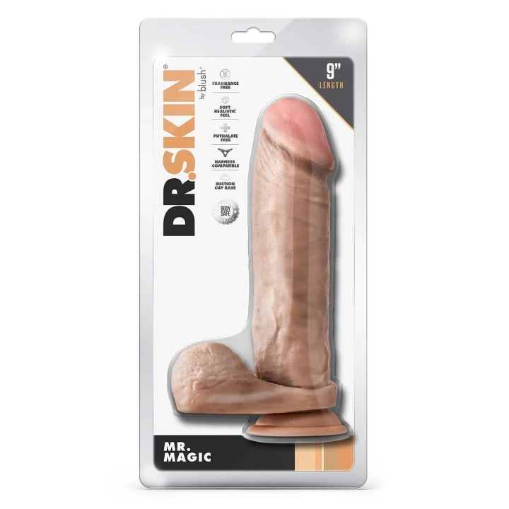 Dildo 9" Dr. Skin Mr. Magic – realistyczne PVC, przyssawka, 24 cm całkowite