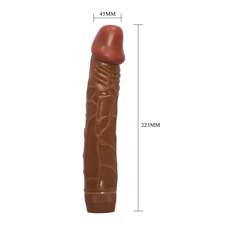 Dildo realistyczne BAILE - 8.8'', wibracje wielostopniowe, materiał ABS/TPR