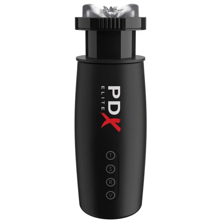 Masturbator PDX Elite Motobator 2, ciepło do ciała, 5 trybów wibracji, 3 tryby ssania