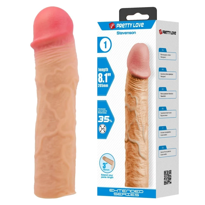 Rękaw na penisa PRETTY LOVE - Stevenson, TPR, realistyczny, gładki, stymulujący