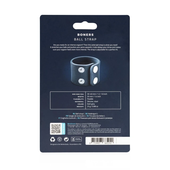 Nosze kulkowe Boners, silikonowe, elastyczne, w różnych rozmiarach - szare