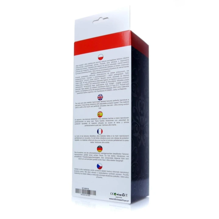 Dildo Mr. Perfect - 24 cm, wibracje z pilotem, realistyczny materiał TPE/ABS